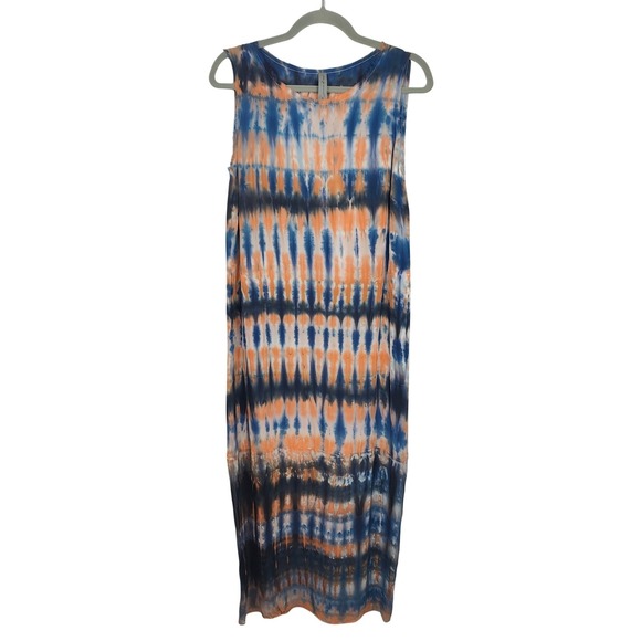 Raquel Allegra Silk Slip Dress Womens XS 0 Blue Tigers Eye Tie Dye Slip - Picture 2 of 8